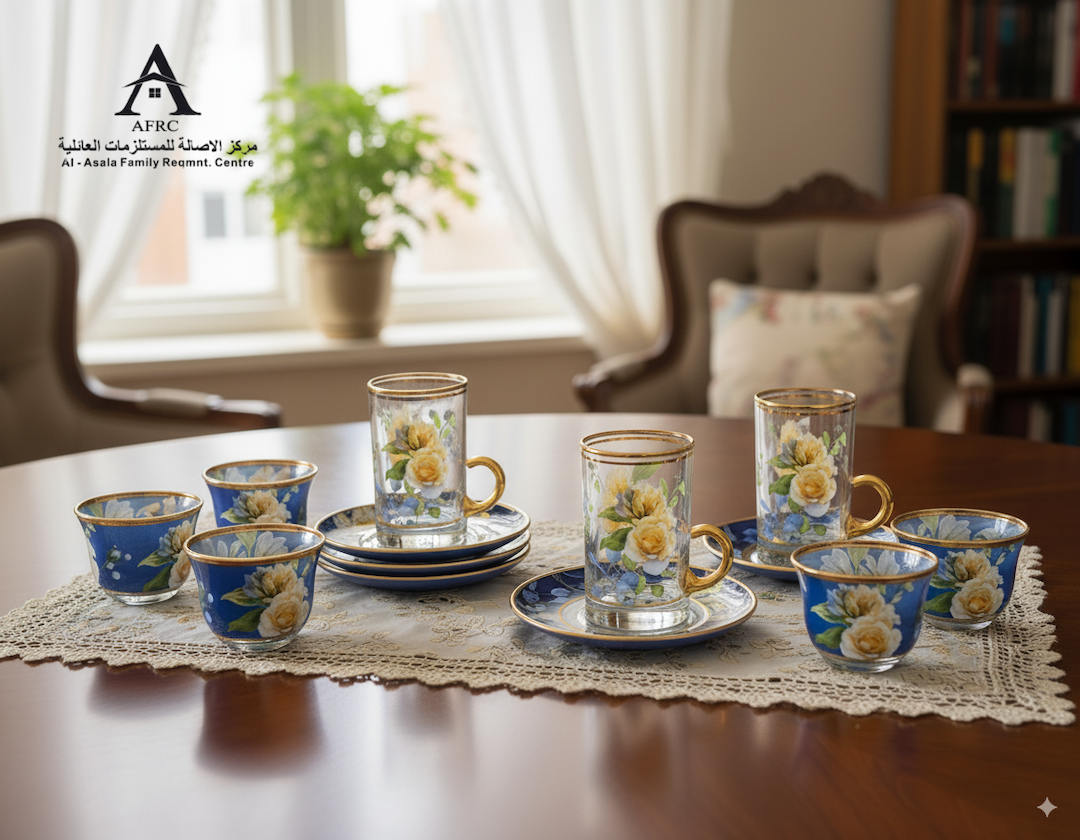 Canba Martina Gold 18-Piece Istikana & Cawa Cup Set - Made in Turkey