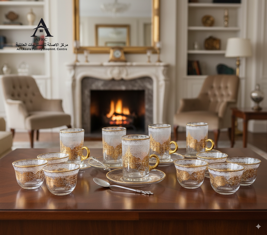 Canba VERA Gold 18-Piece Istikana & Cawa Cup Set - Made in Turkey