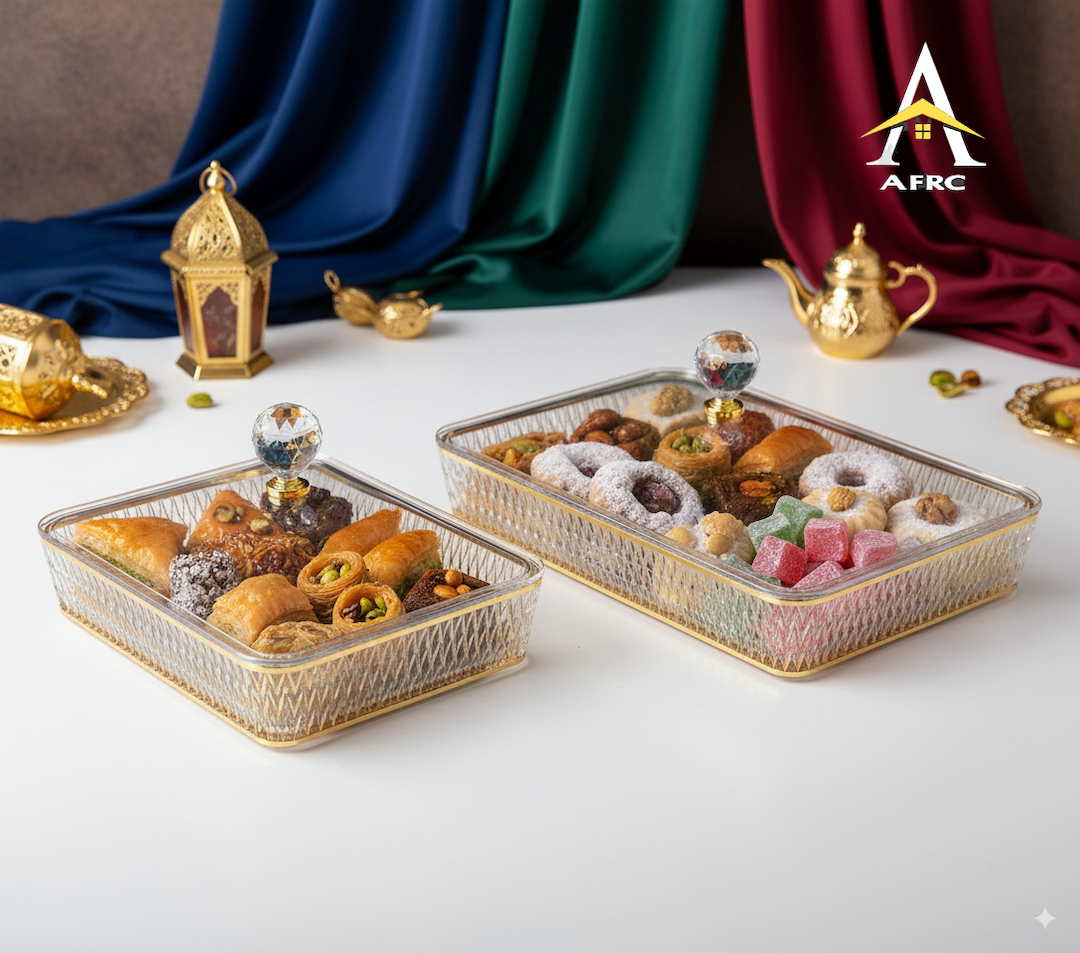 Gold-Trimmed Acrylic Candy and Pastry Box